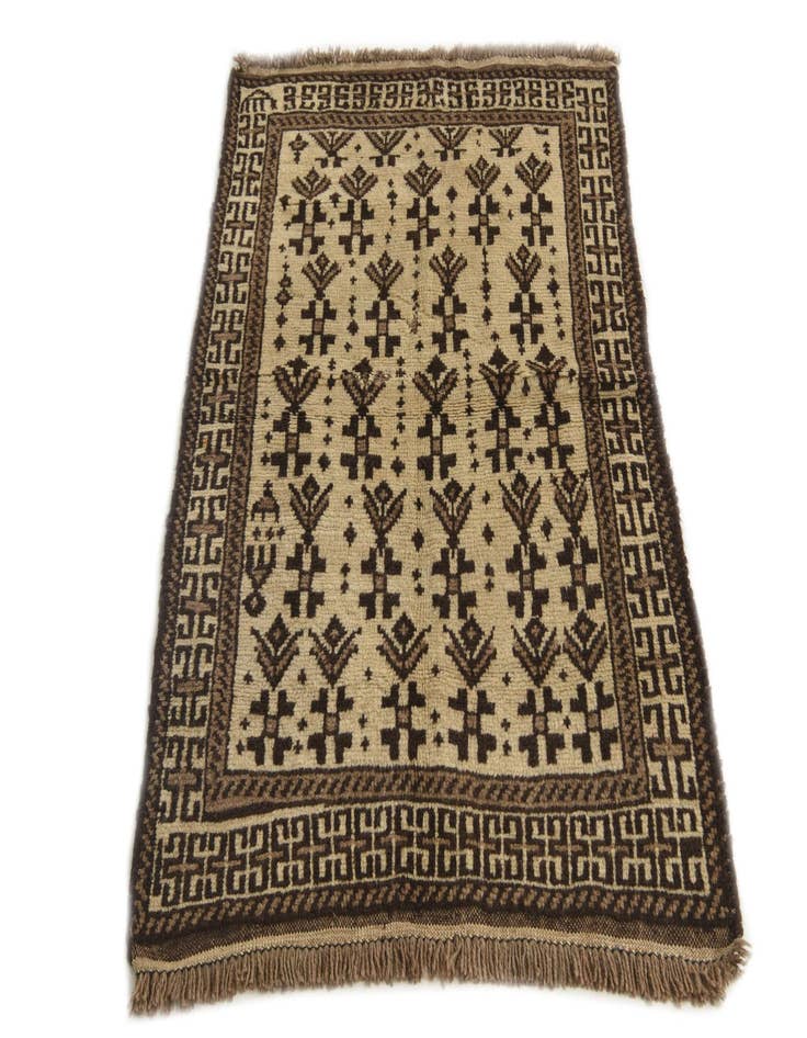 Detail image of 3' 3 x 4' 7  Hand Knotted Balouch Wool Rug