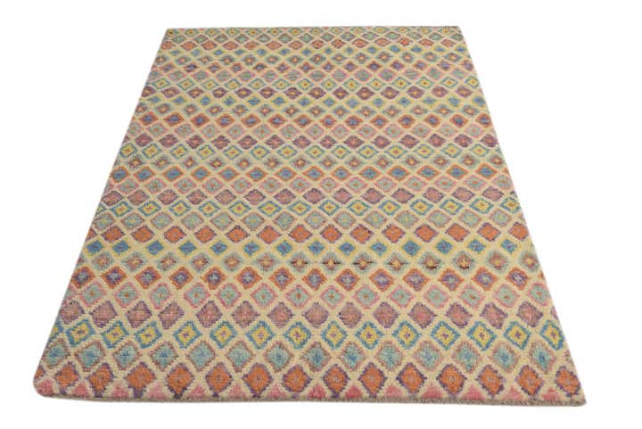 4' 5 x 6' 5 Hand Knotted Balouch Wool Rug