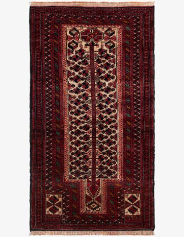 3' 2 x 5' 8 Hand Knotted Balouch Wool Rug