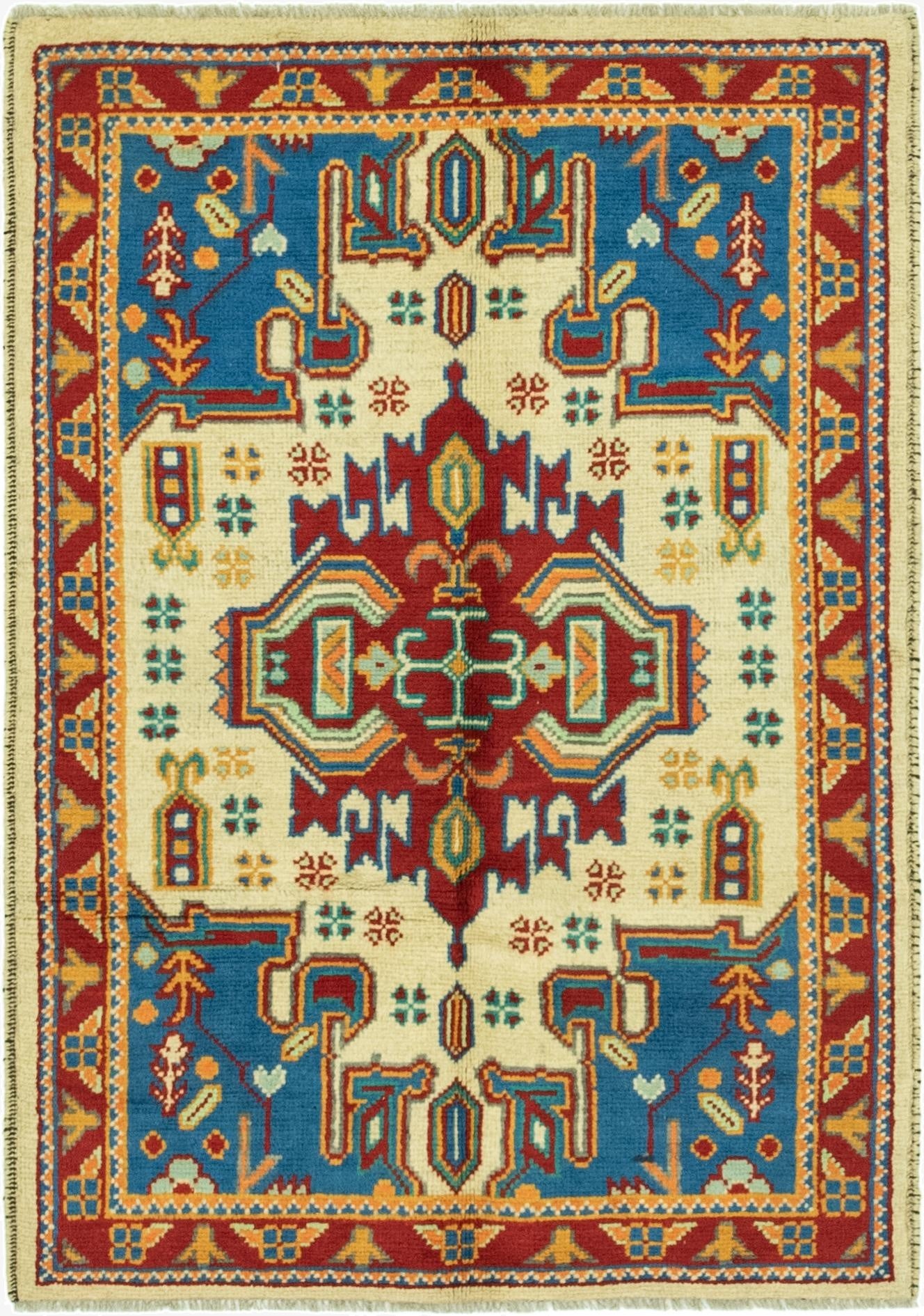 3' 4 x 4' 10  Hand Knotted Balouch Rug