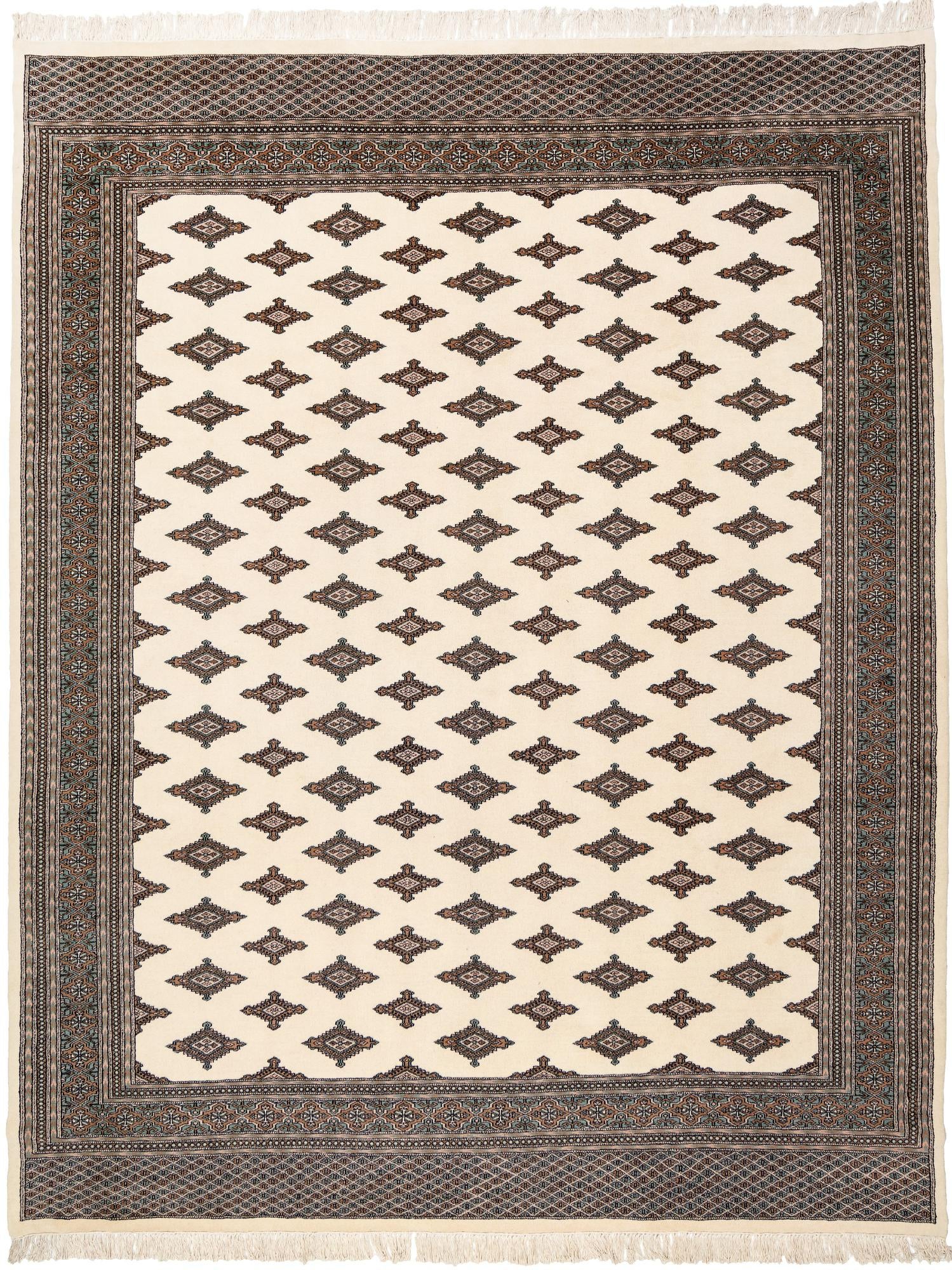 9' 2 x 11' 8 Hand Knotted Bokhara Oriental Wool Rug