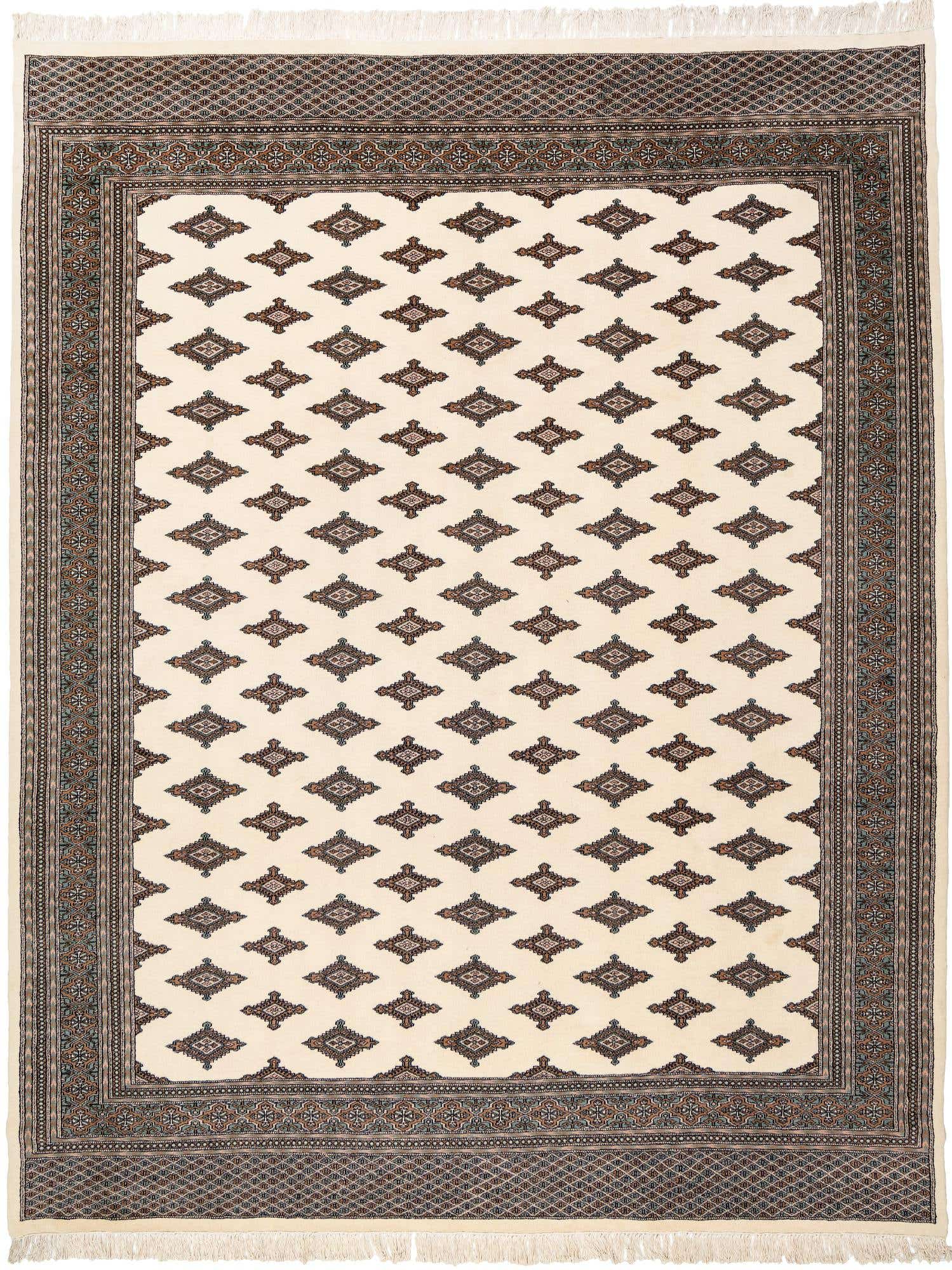 9' 2 x 11' 8 Hand Knotted Bokhara Oriental Wool Rug