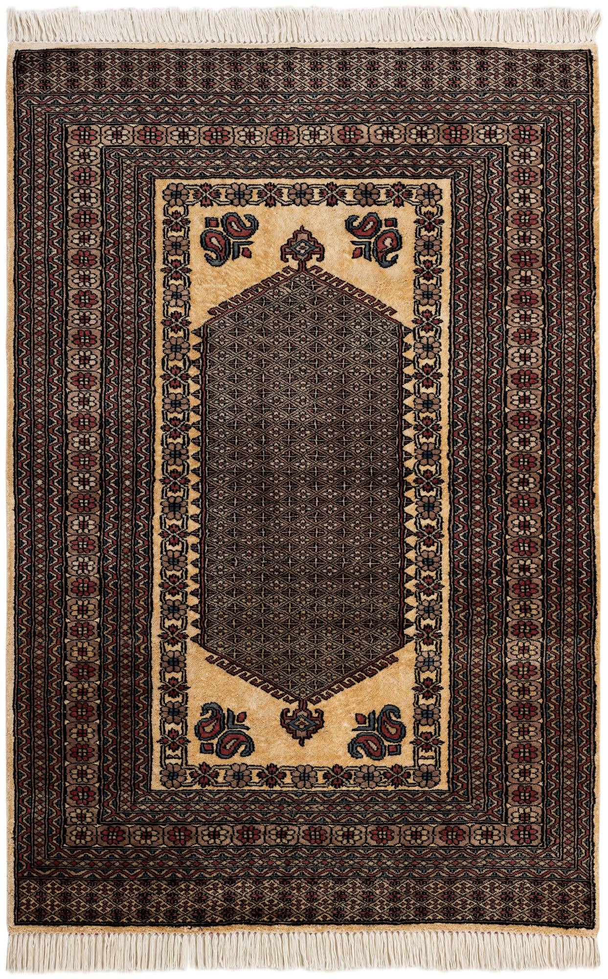 4' 3 x 6' 1 Hand Knotted Bokhara Oriental Rug