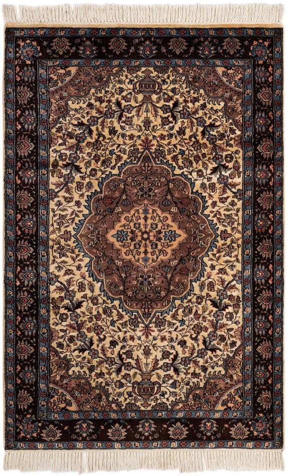 Detail image of 4' 1 x 6' 1 Hand Knotted Bokhara Oriental Rug