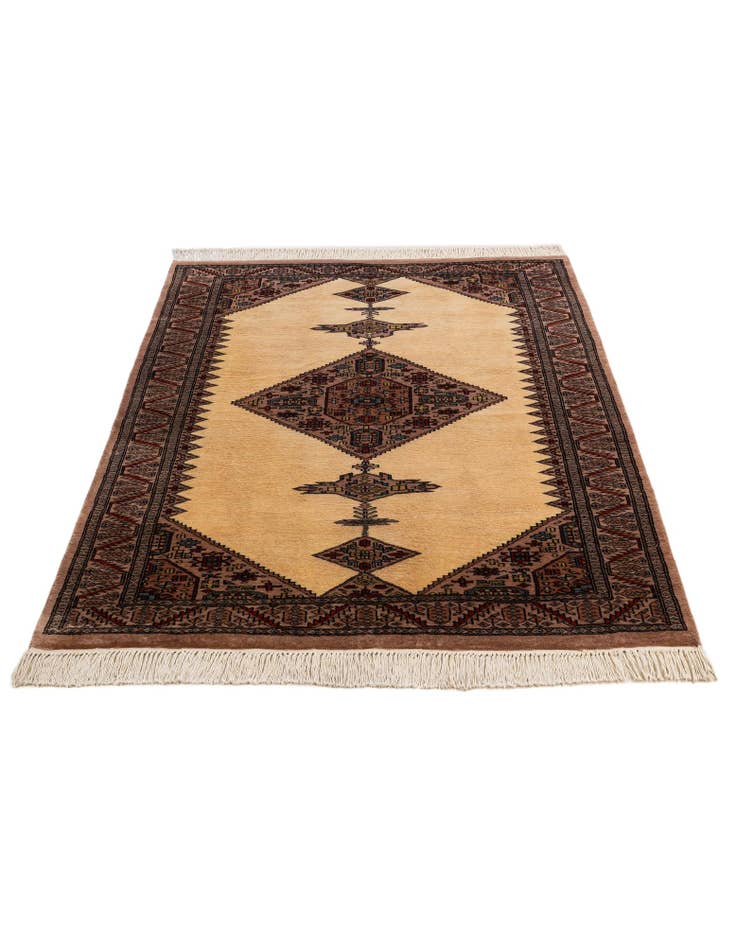 Detail image of 4' 3 x 5' 11 Hand Knotted Bokhara Wool Rug