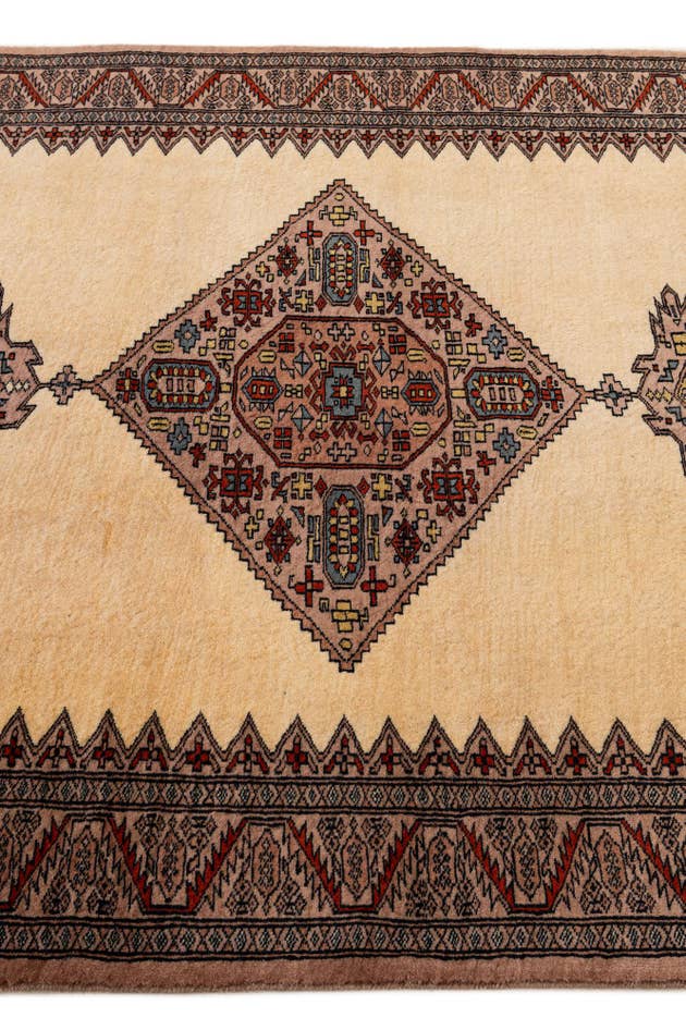 Detail image of 4' 3 x 5' 11 Hand Knotted Bokhara Wool Rug