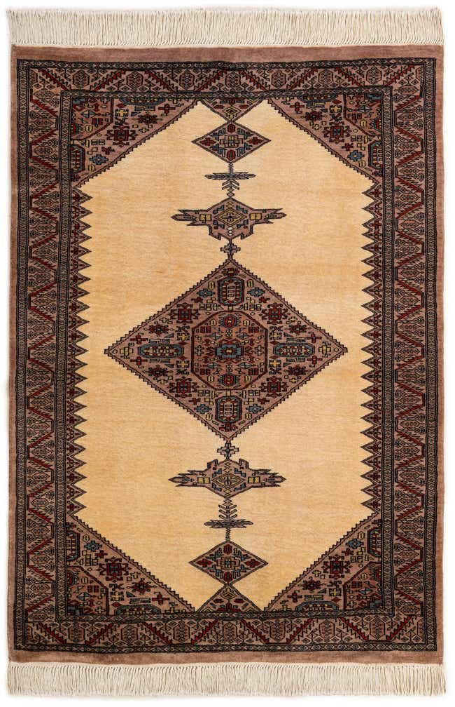 4' 3 x 5' 11 Hand Knotted Bokhara Wool Rug
