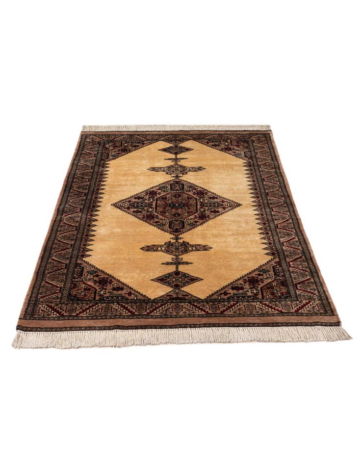 Detail image of 4' 2 x 6' 4 Hand Knotted Bokhara Oriental Wool Rug