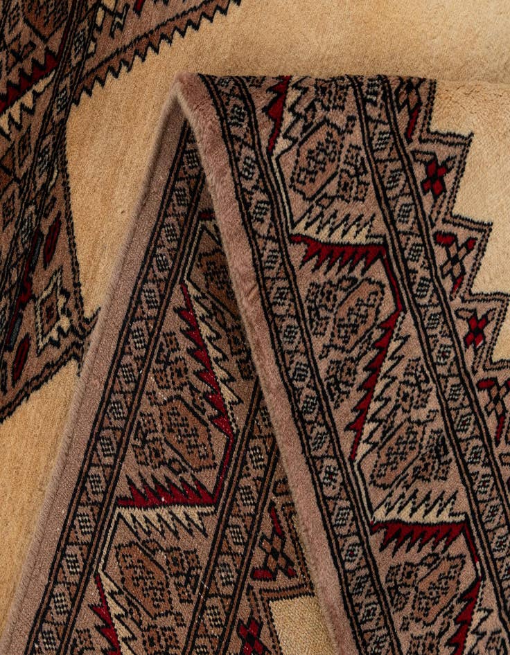 Detail image of 4' 2 x 6' 4  Hand Knotted Bokhara Oriental Wool Rug