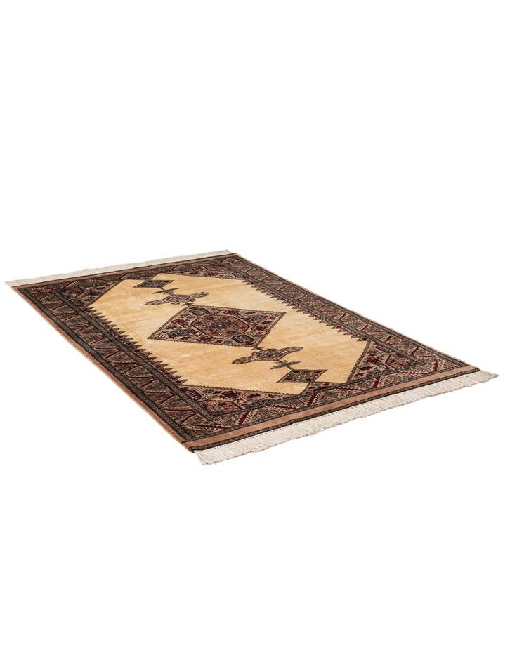 Detail image of 4' 2 x 6' 4  Hand Knotted Bokhara Oriental Wool Rug