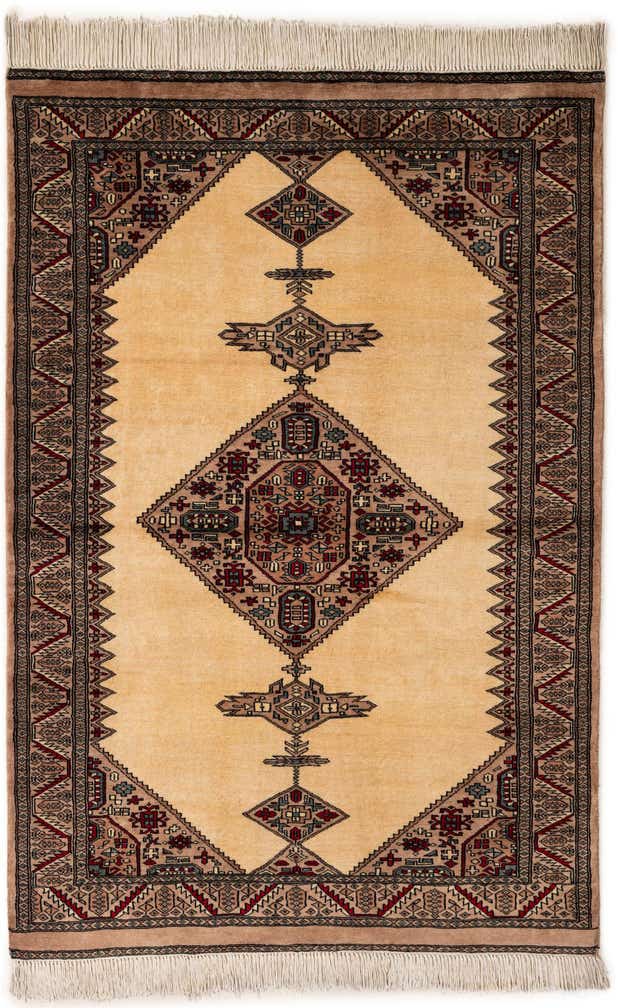4' 2 x 6' 4 Hand Knotted Bokhara Oriental Wool Rug