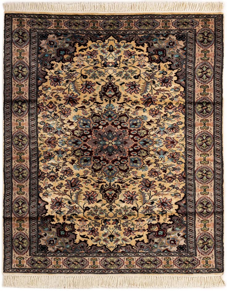 Detail image of 4' 1 x 5' 9 Hand Knotted Bokhara Oriental Wool Rug