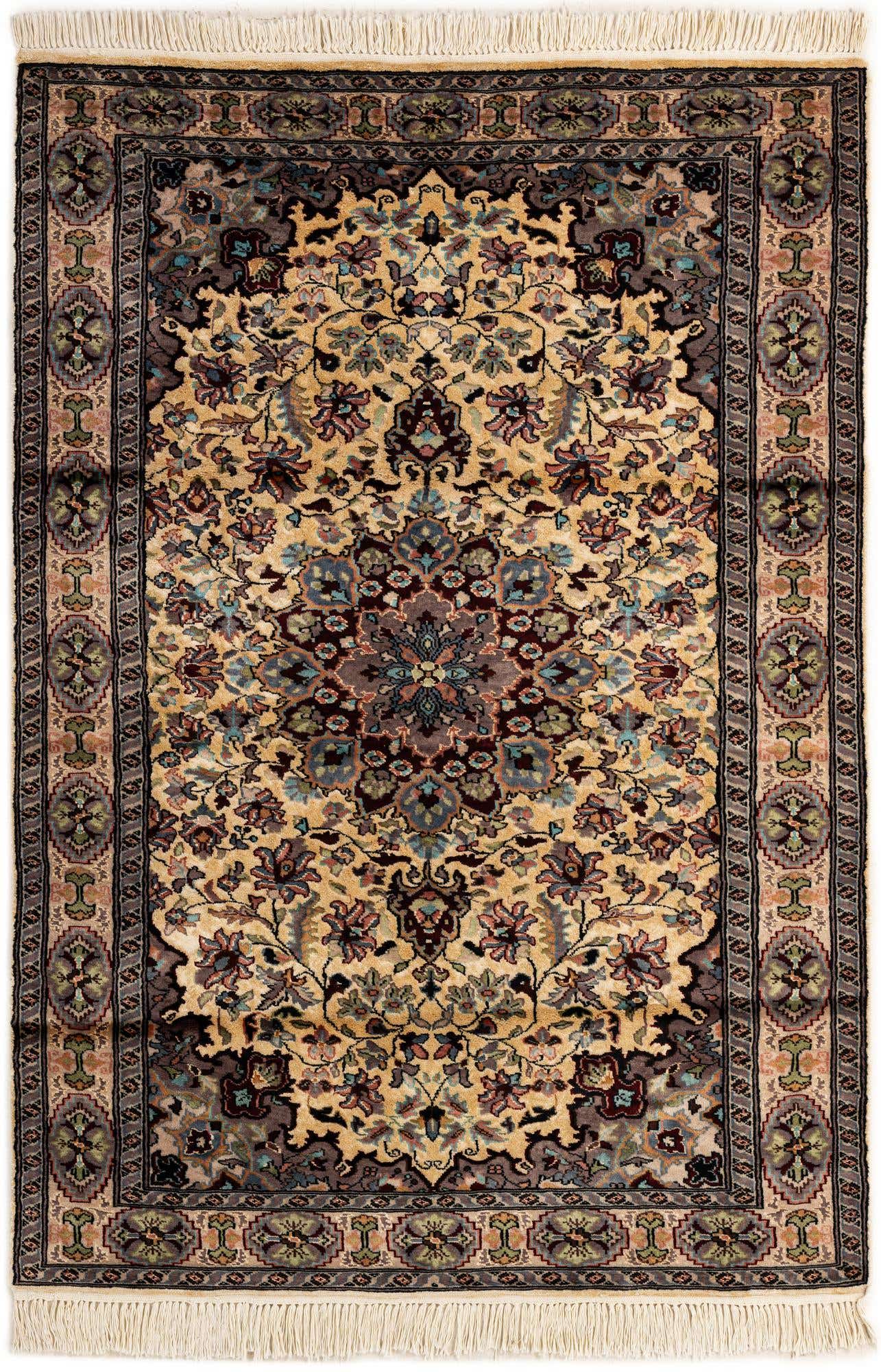 4' 1 x 5' 9 Hand Knotted Bokhara Oriental Wool Rug