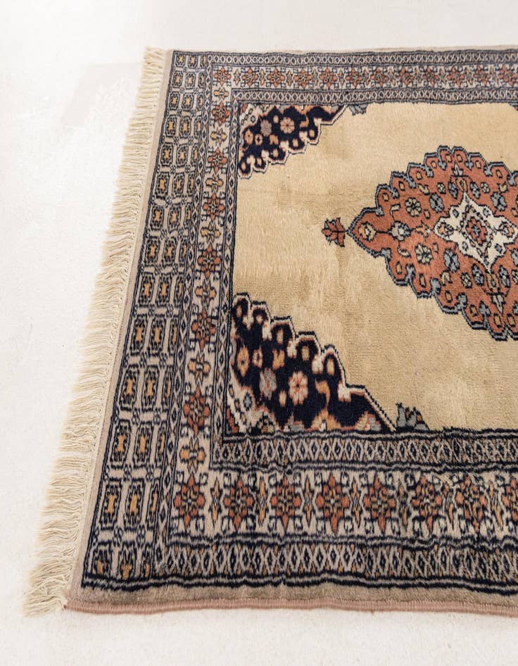 Detail image of 2' 7 x 3' 11  Hand Knotted Bokhara Oriental Wool Rug