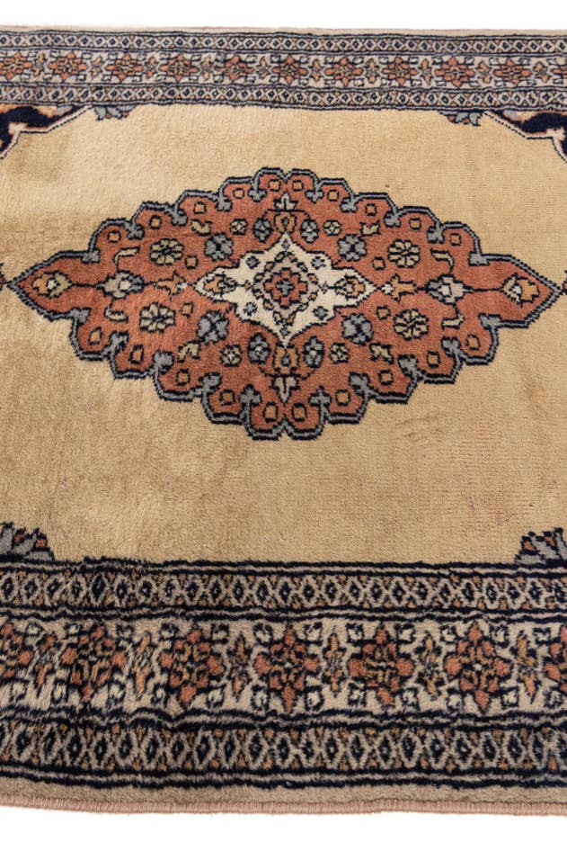 Detail image of 2' 7 x 3' 11 Hand Knotted Bokhara Oriental Wool Rug