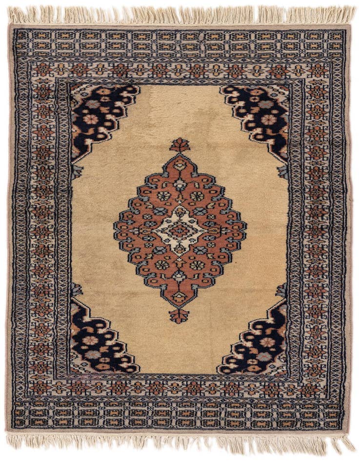 Detail image of 2' 7 x 3' 11 Hand Knotted Bokhara Oriental Wool Rug