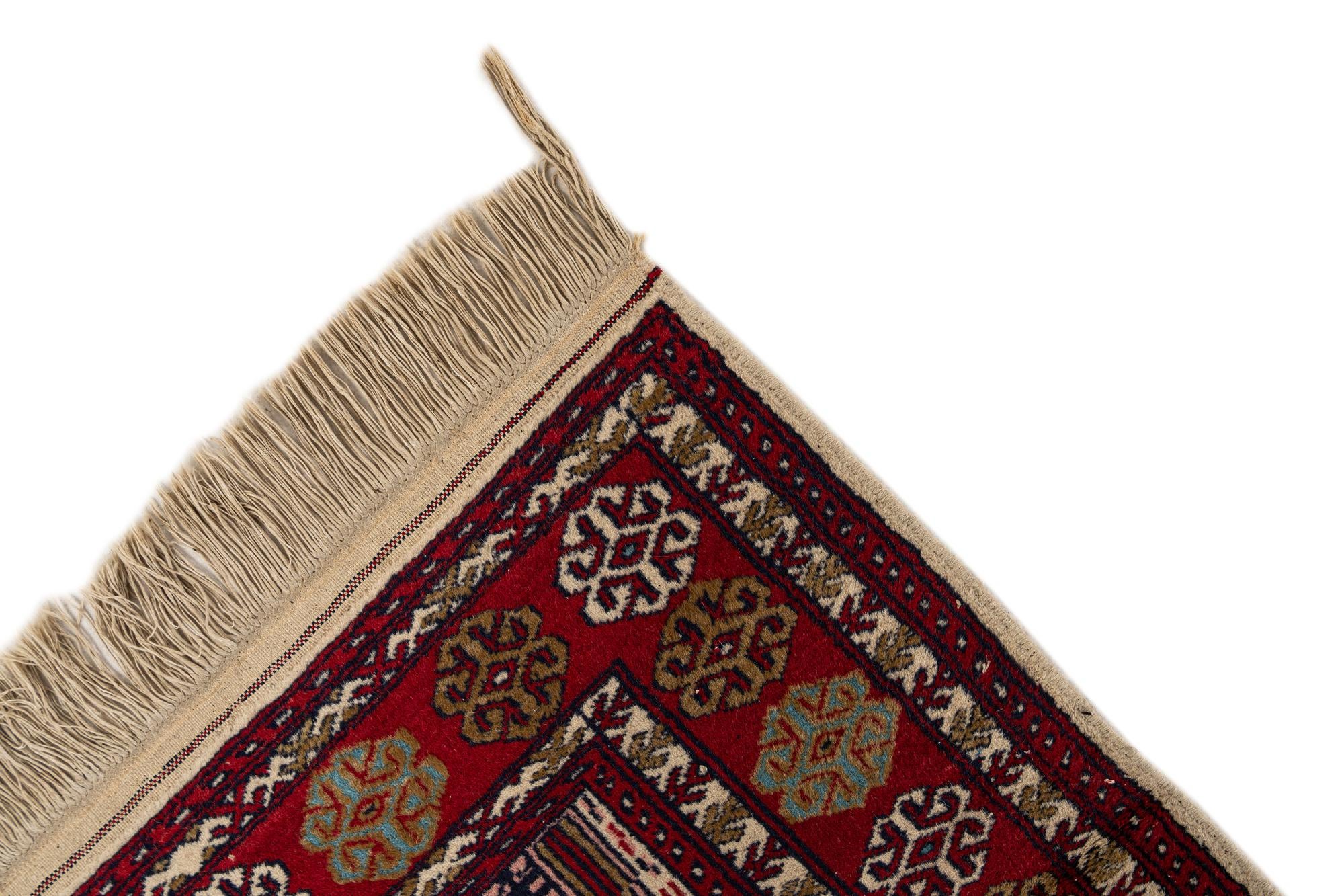 2' 7 x 4' 2 Hand Knotted Bokhara Wool Rug