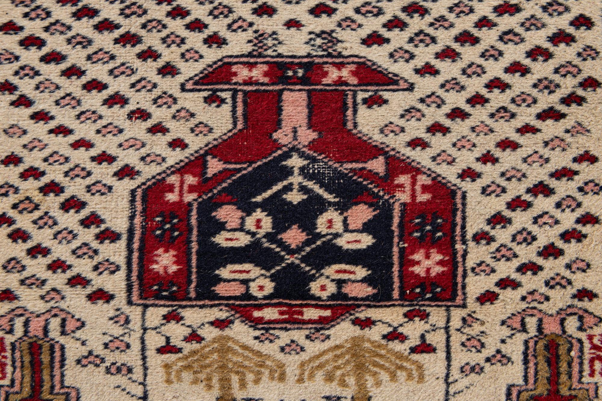 2' 7 x 4' 2 Hand Knotted Bokhara Wool Rug