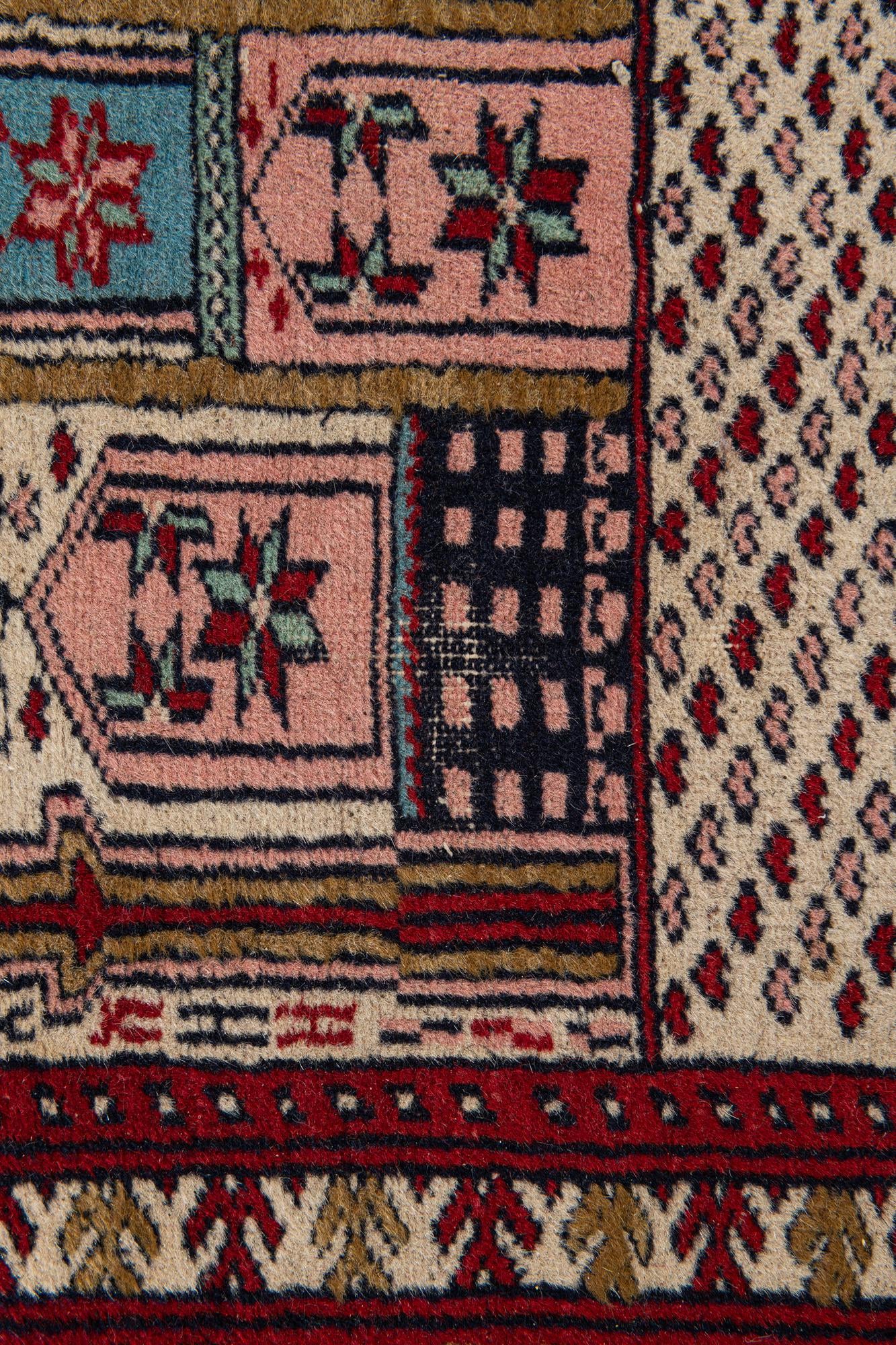 2' 7 x 4' 2 Hand Knotted Bokhara Wool Rug