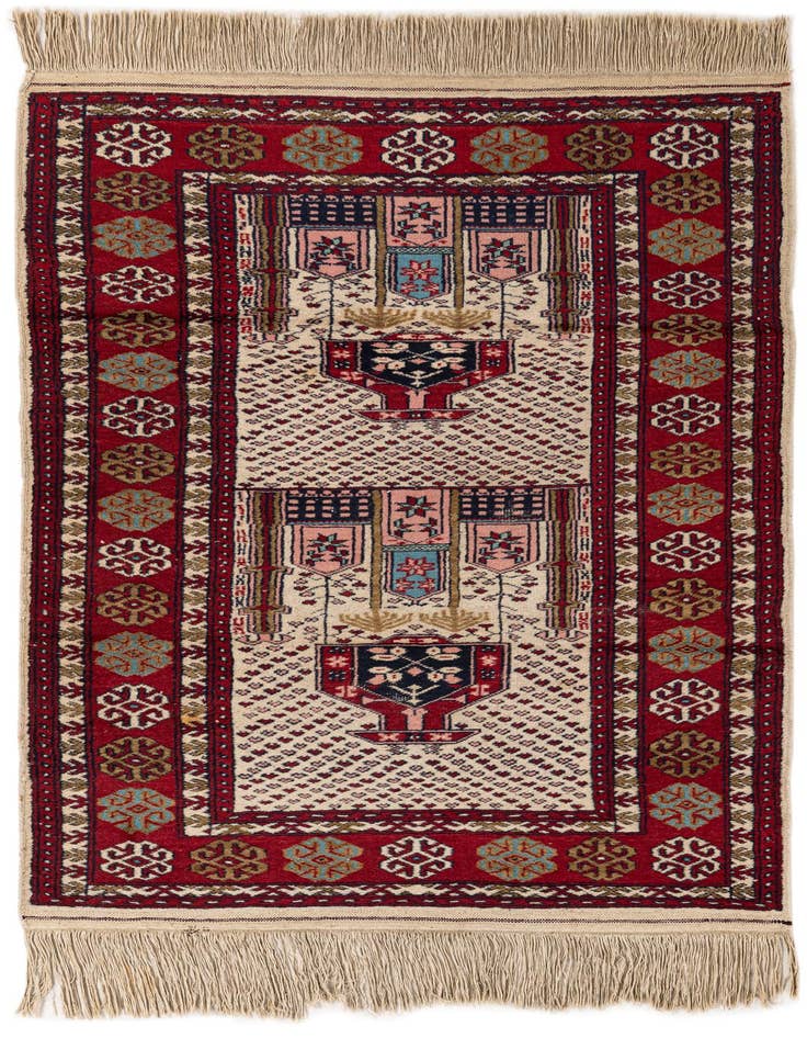 Detail image of 2' 7 x 4' 2 Hand Knotted Bokhara Wool Rug