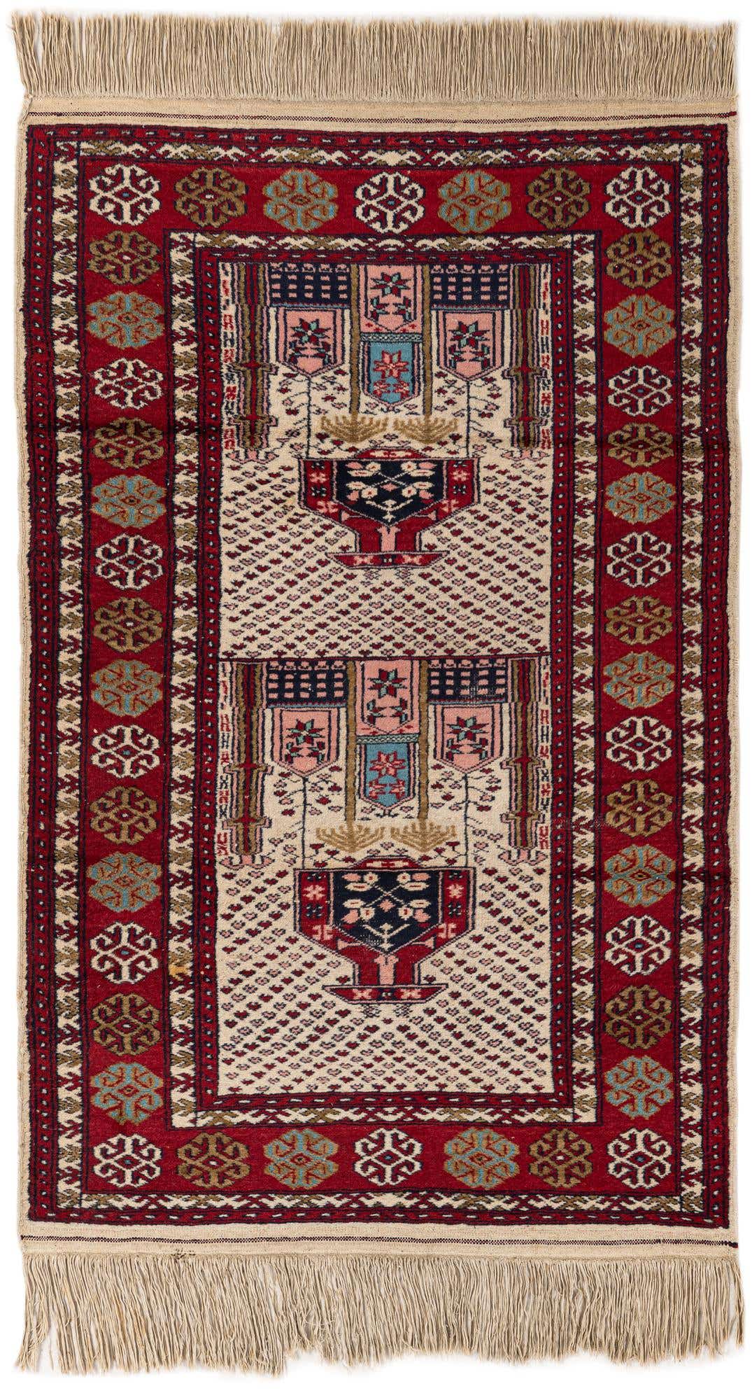 2' 7 x 4' 2 Hand Knotted Bokhara Wool Rug