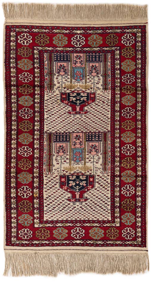 Detail image of 2' 7 x 4' 2 Hand Knotted Bokhara Wool Rug