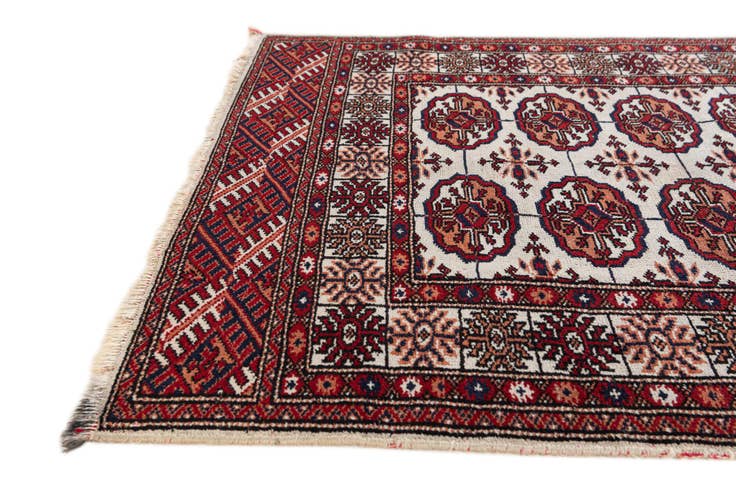 Detail image of 2' 7 x 4' 4 Hand Knotted Bokhara Oriental Wool Rug