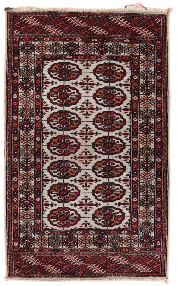 Detail image of 2' 7 x 4' 4 Hand Knotted Bokhara Oriental Wool Rug