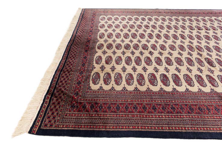Detailfoto van 220cm x 310cm Handgeknoopt Bokhara Oosters Wol Vloerkleed