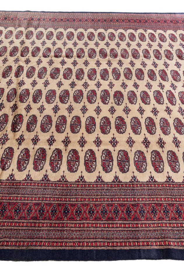 Detailfoto van 220cm x 310cm Handgeknoopt Bokhara Oosters Wol Vloerkleed