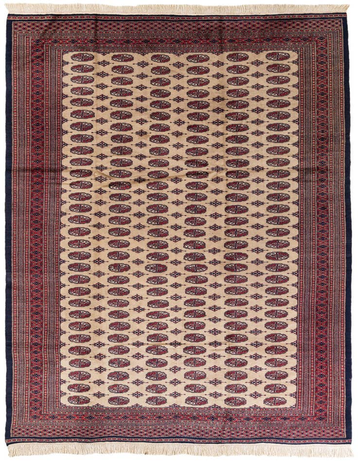 Detail image of 7' 3 x 10' 3 Hand Knotted Bokhara Oriental Wool Rug