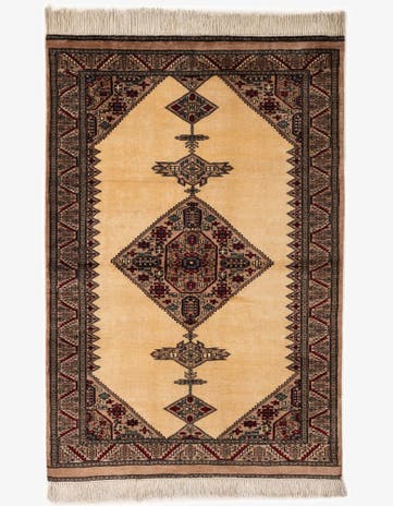 4' 2 x 6' 4 Hand Knotted Bokhara Oriental Wool Rug