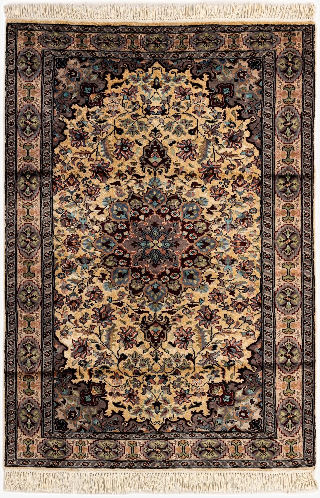 4' 1 x 5' 9  Hand Knotted Bokhara Oriental Wool Rug