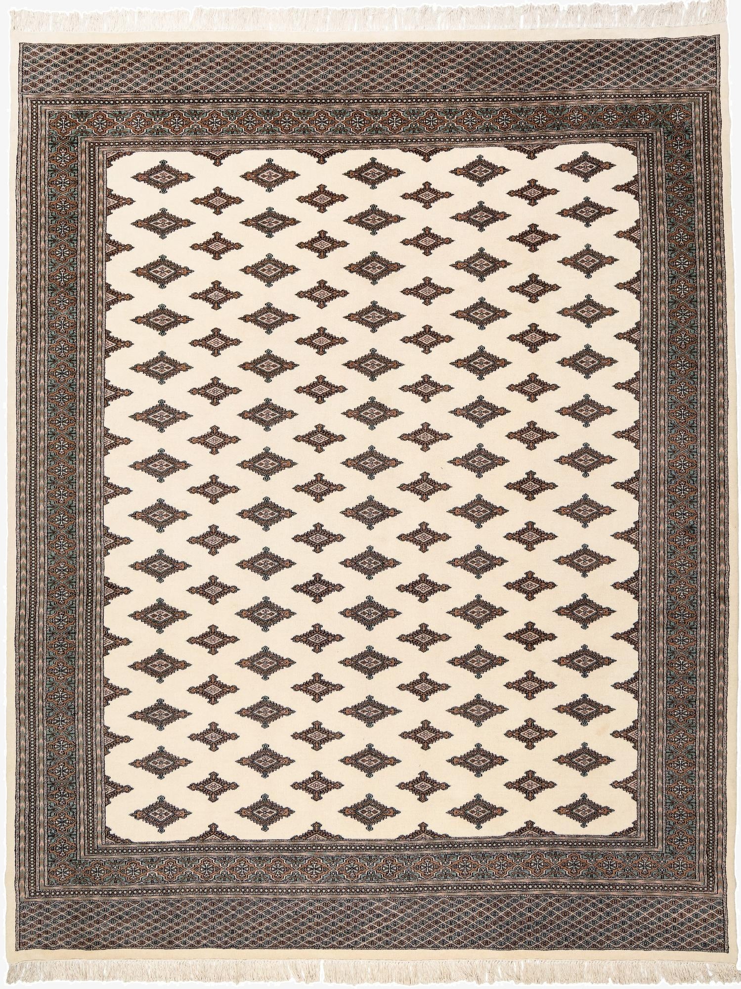 9' 2 x 11' 8  Hand Knotted Bokhara Oriental Wool Rug