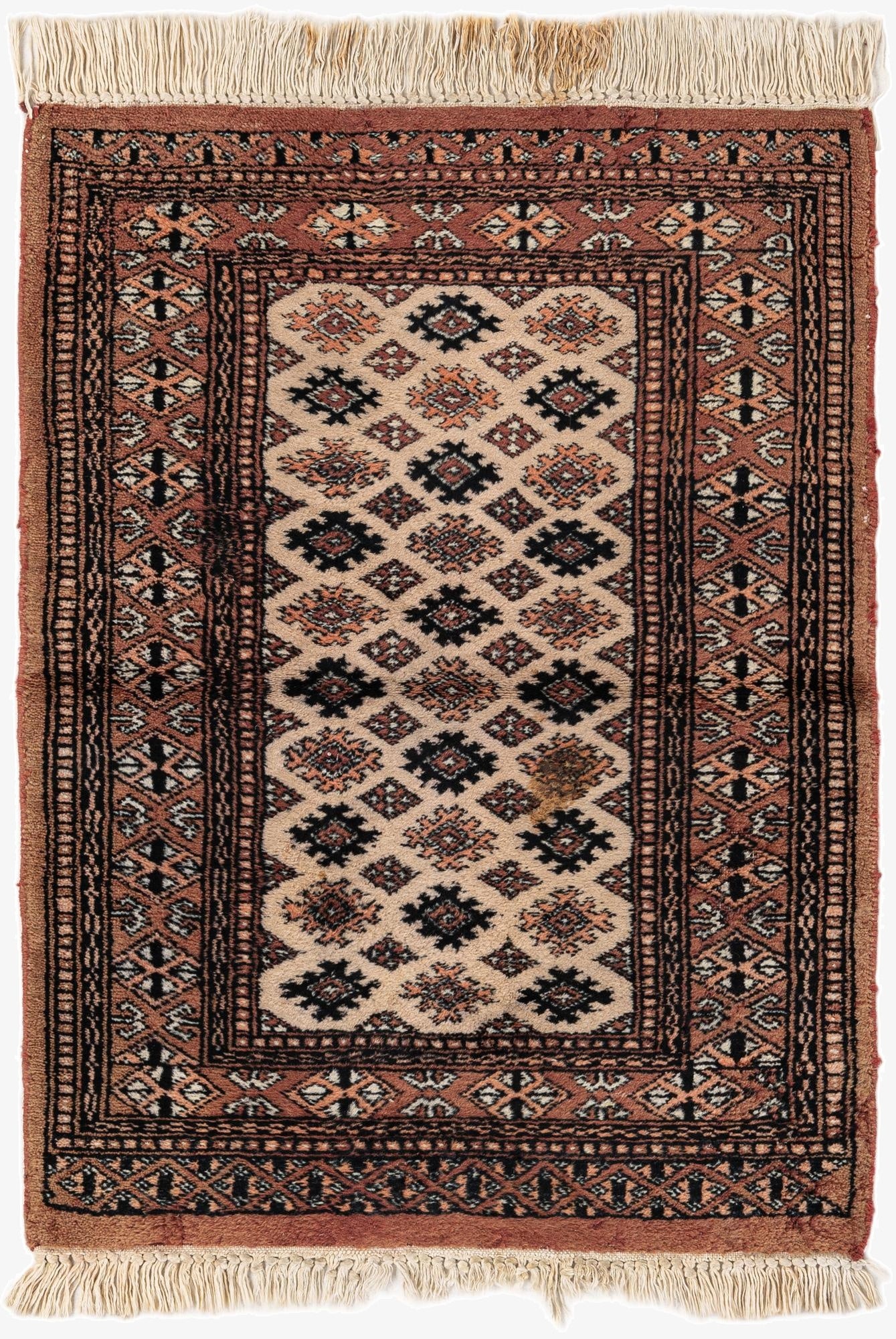 2' 2 x 2' 11  Hand Knotted Bokhara Oriental Wool Rug