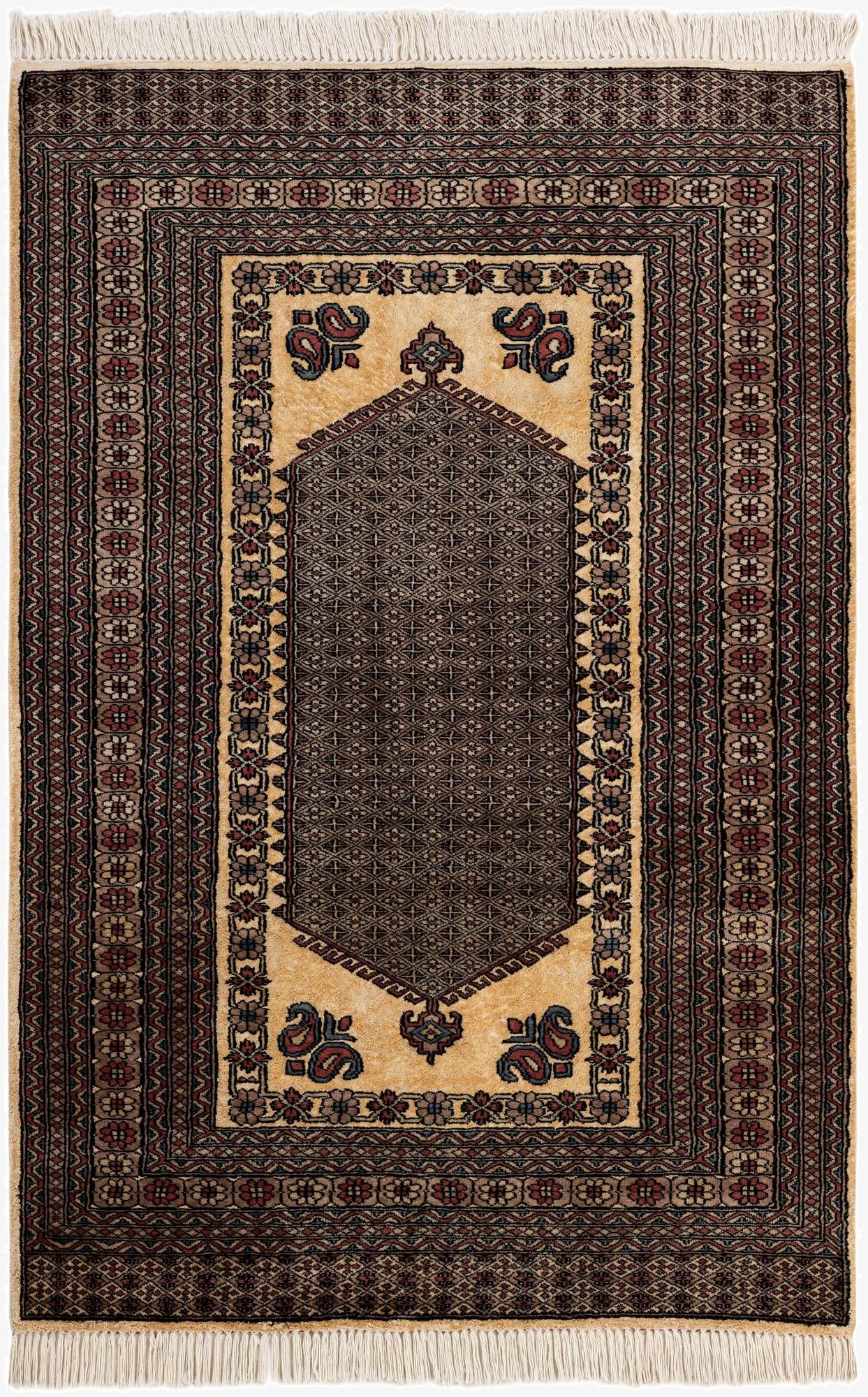 4' 3 x 6' 1  Hand Knotted Bokhara Oriental Rug