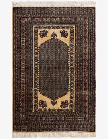 4' 3 x 6' 1 Hand Knotted Bokhara Oriental Rug
