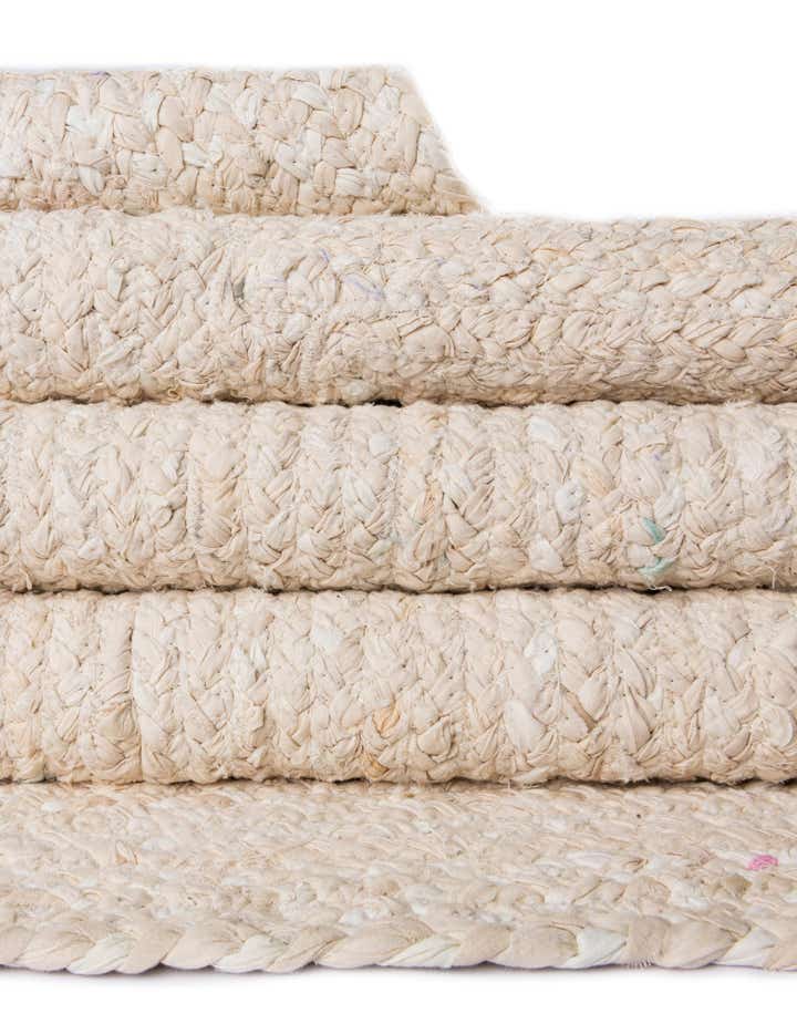 6' 1 x 9' Handmade Braided Chindi Rug