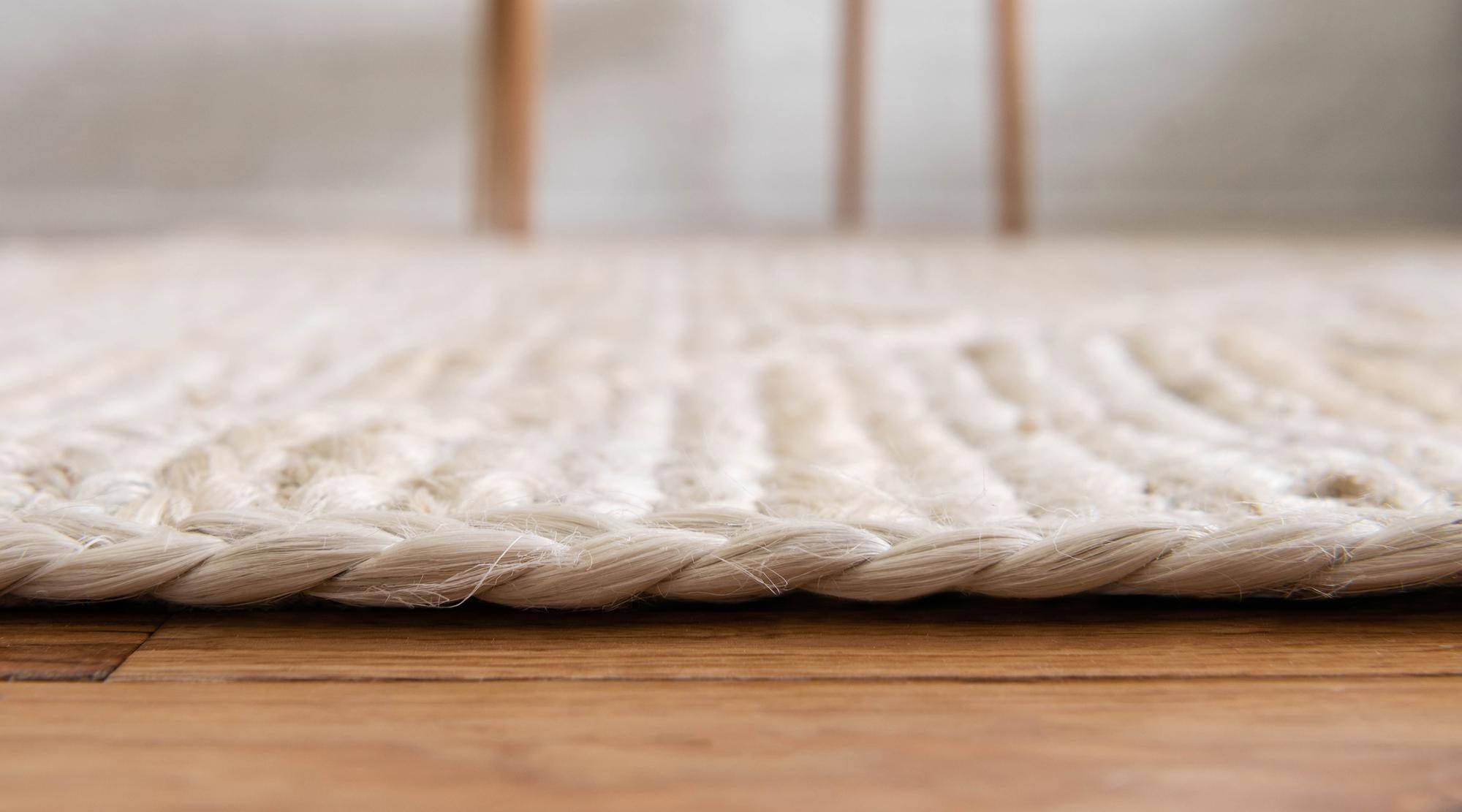 5' 1 x 8' Handmade Braided Jute Rug