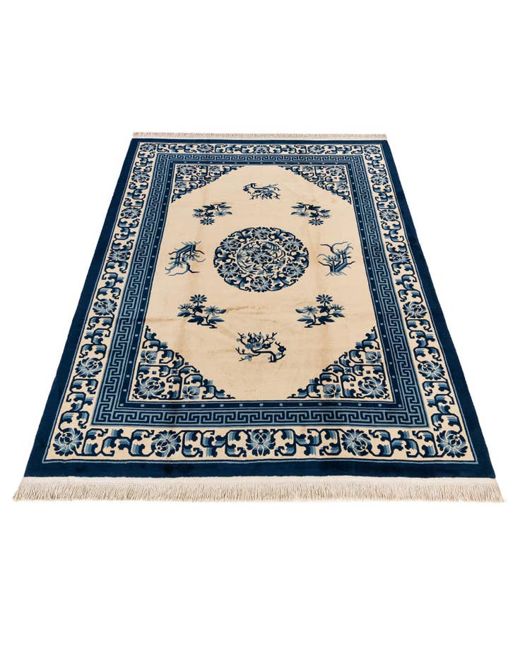 Detail image of 7' 1 x 10' 6 Hand Knotted Carved Pekin Wool Rug