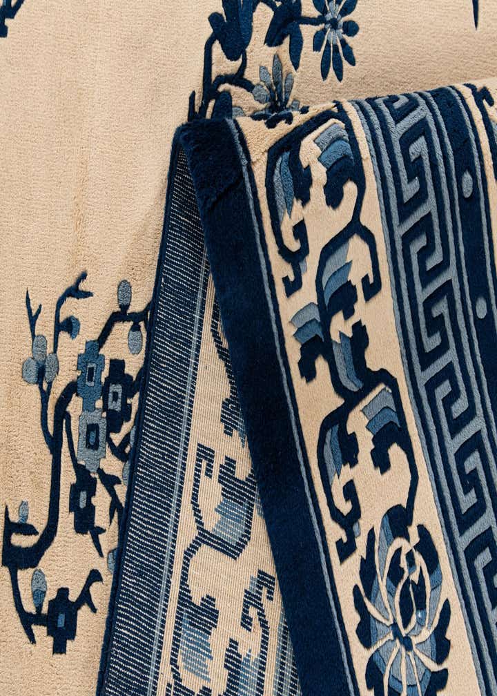 7' 1 x 10' 6 Hand Knotted Carved Pekin Wool Rug