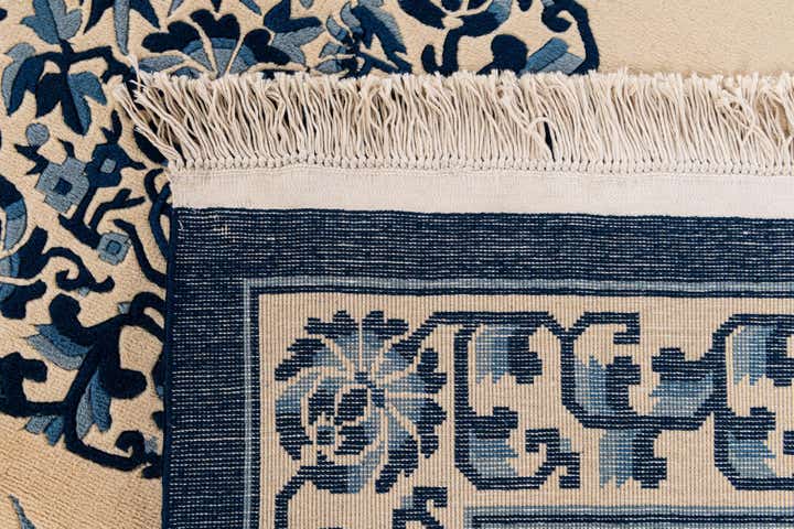 7' 1 x 10' 6 Hand Knotted Carved Pekin Wool Rug