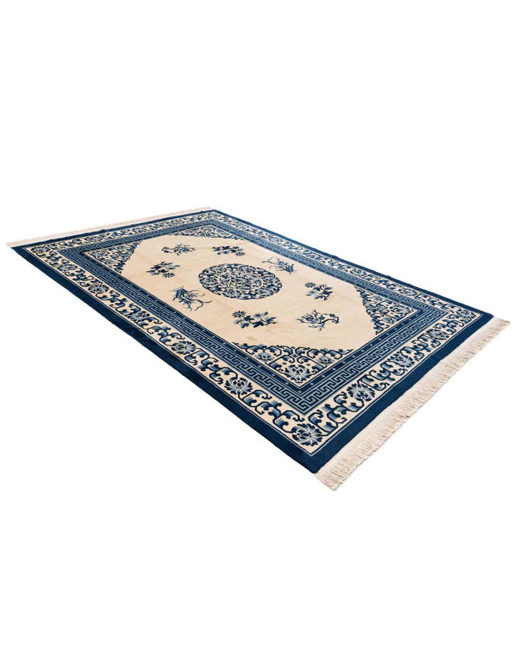 Detail image of 7' 1 x 10' 6 Hand Knotted Carved Pekin Wool Rug