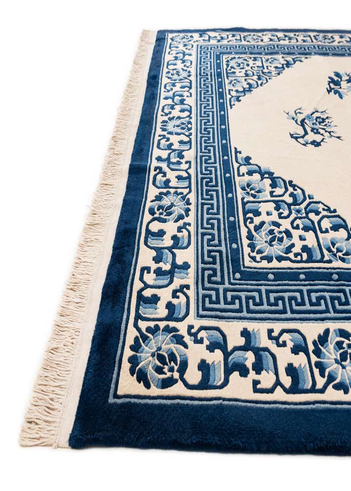 7' 1 x 10' 6 Hand Knotted Carved Pekin Wool Rug