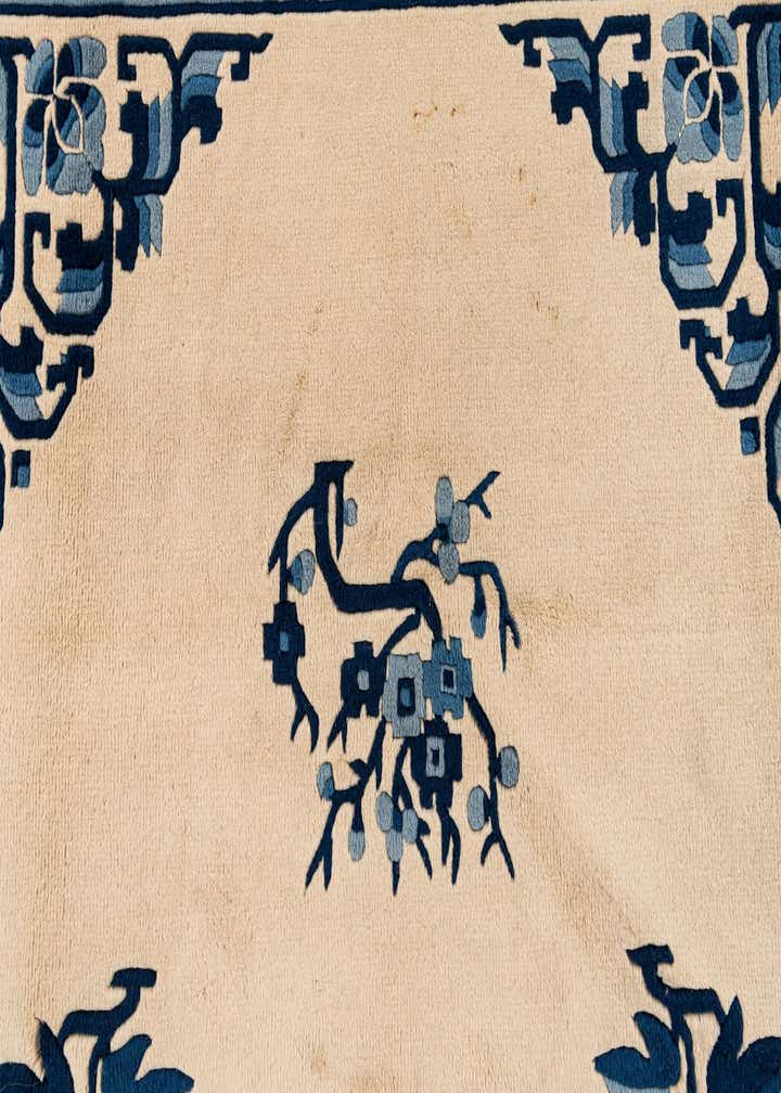 7' 1 x 10' 6 Hand Knotted Carved Pekin Wool Rug