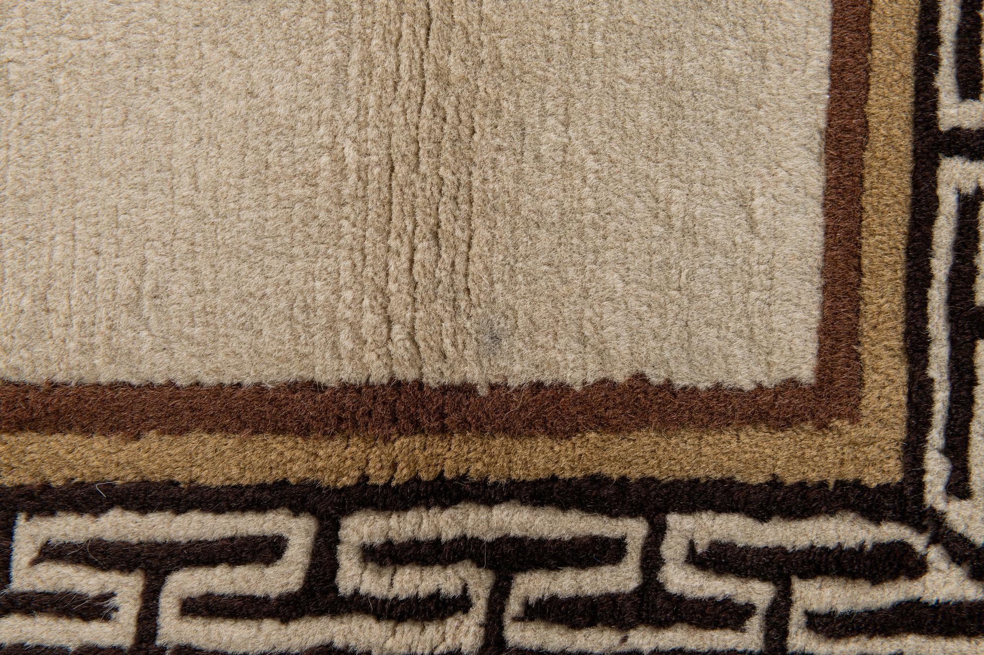 3' 1 x 5' 9 Hand Knotted Carved Pekin Wool Rug