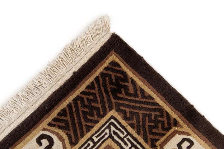 3' 1 x 5' 9 Hand Knotted Carved Pekin Wool Rug