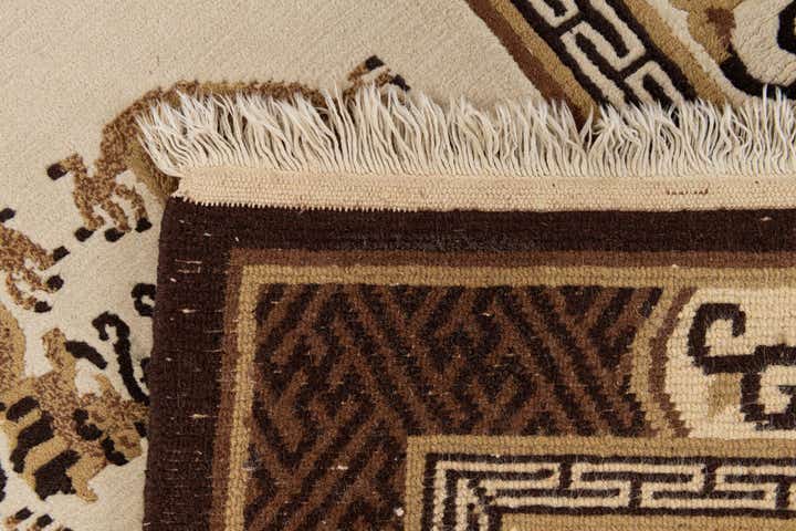 3' 1 x 5' 9 Hand Knotted Carved Pekin Wool Rug