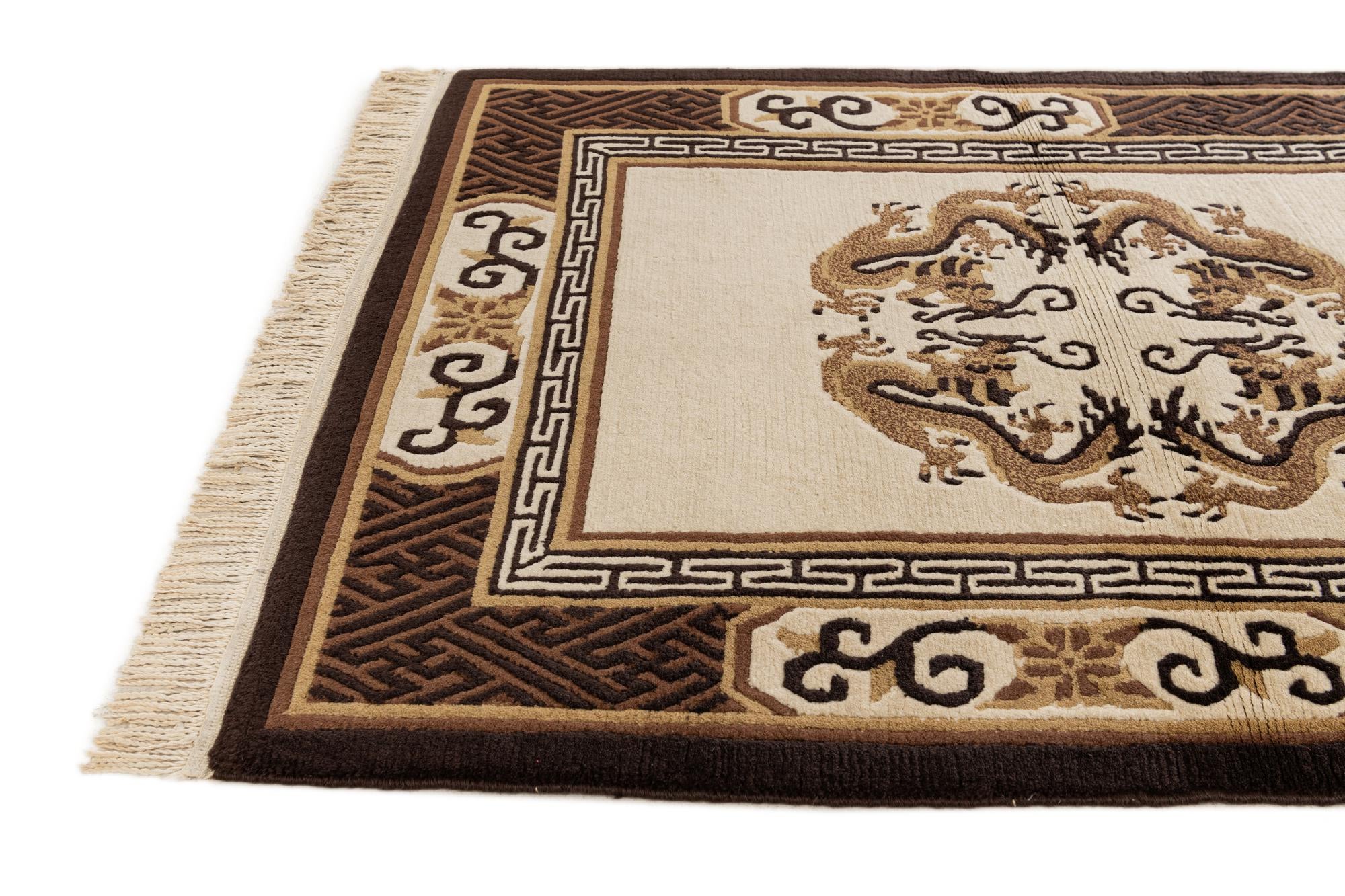 3' 1 x 5' 9 Hand Knotted Carved Pekin Wool Rug