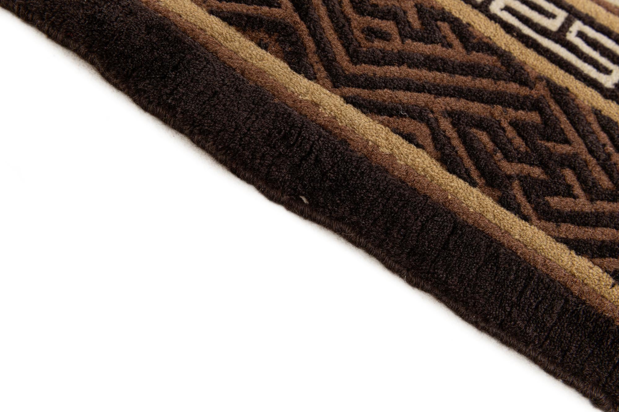 3' 1 x 5' 9 Hand Knotted Carved Pekin Wool Rug